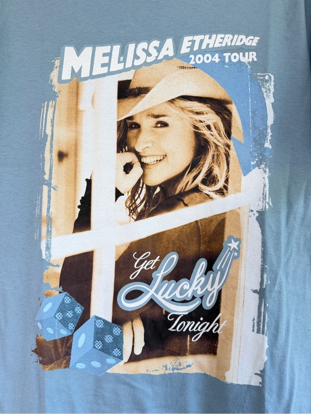 Melissa Etheridge 2004 Get Lucky Tonight Tour Concert T Shirt M double sided Y2K